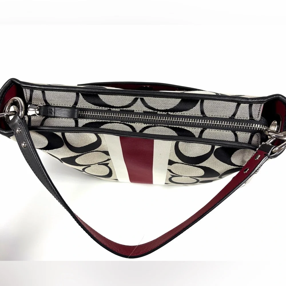 Coach OP Art Stripe Hobo/Shoulder Bag  Excellent Preowned - Picture 5 of 10